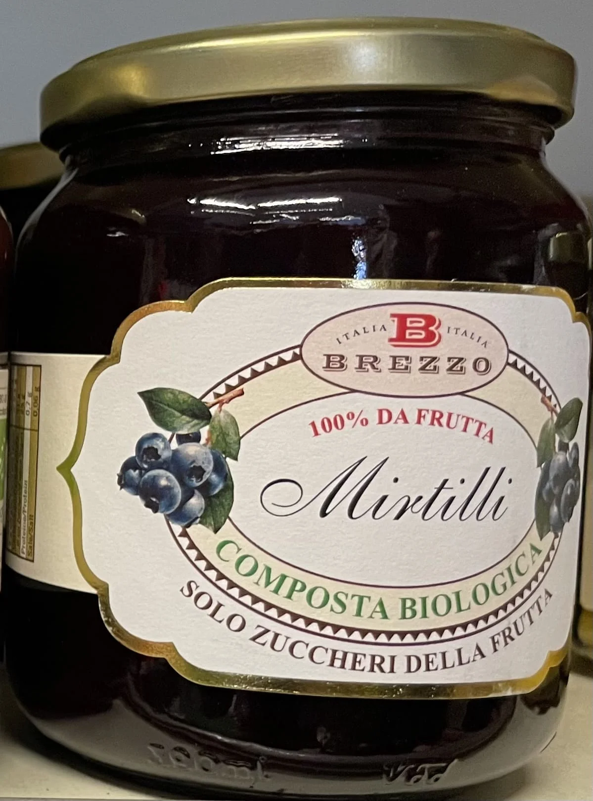 Brezzo Composta Senza Zucchero Mirtilli BIO