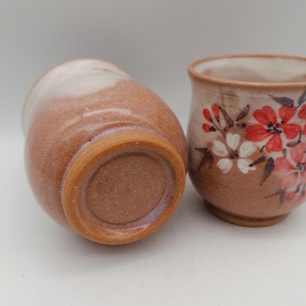 Coppia di tazze in ceramica Kyoyaki – Akebono Sakuragumi - immagine 4