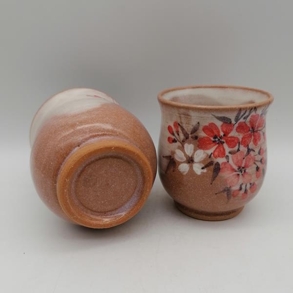 Coppia di tazze in ceramica Kyoyaki – Akebono Sakuragumi - immagine 5