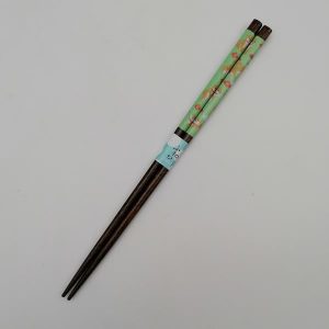 Hashi, bacchette giapponesi in legno con Shiba Inu verde