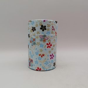 Porta tè in carta washi M – azzurro con vari fiori colorati