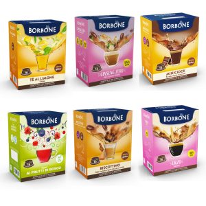 Bundle Emozioni di Gusto Caffè Borbone Lavazza a modo mio in offerta 96 capsule (6 confezioni a scelta)