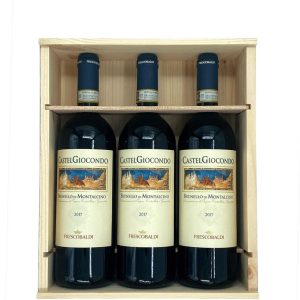 Brunello di Montalcino Castelgiocondo Frescobaldi 2017 Cassetta Di Legno 3 Bottiglie da 75Cl