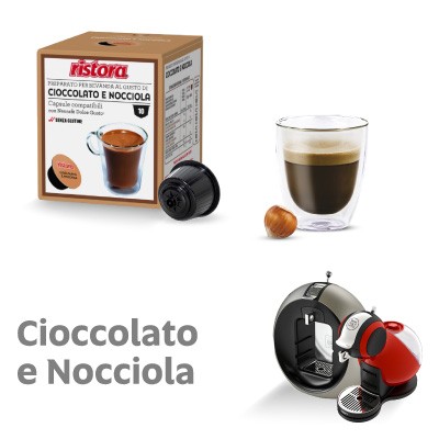 10 Capsule compatibili Nescafè Dolce Gusto Ristora Cioccolato e Nocciola