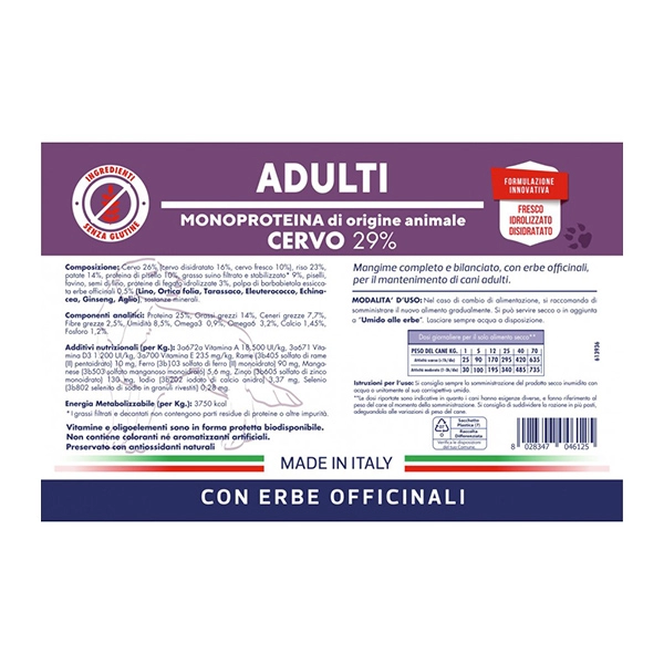 Crocchette per Cani Adulti Vet Line Gusto Cervo 12,5kg - immagine 2