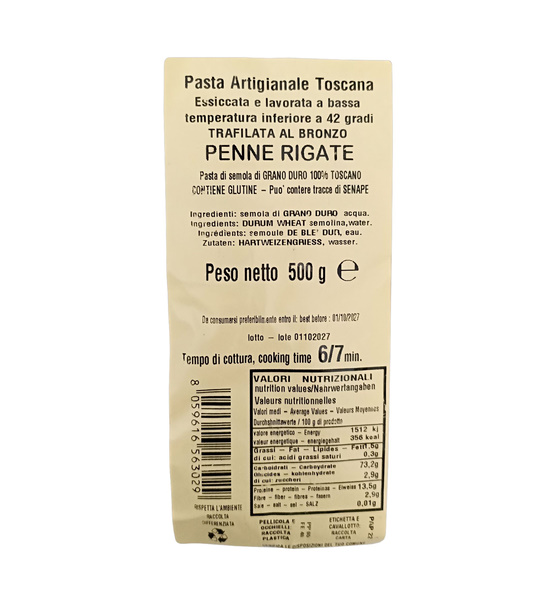 Penne rigate artigianali pasta trafilata al bronzo 500 gr – Pag - immagine 4