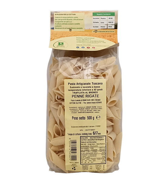 Penne rigate artigianali pasta trafilata al bronzo 500 gr – Pag - immagine 3
